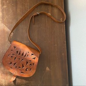 SOLD 10/12 Vintage handmade leather crossbody bag